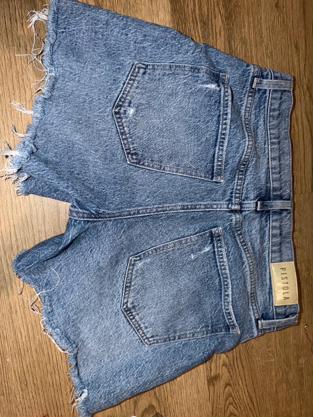 Pistola Denim Cutoff Shorts Size 28 Distressed Frayed Raw Hem Blue